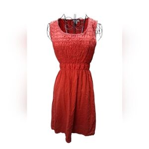 NWOT FRESH  OCASIONAL Red Sleeveless Dress /100%COTTON